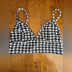 Black and White Houndstooth Bralette Top